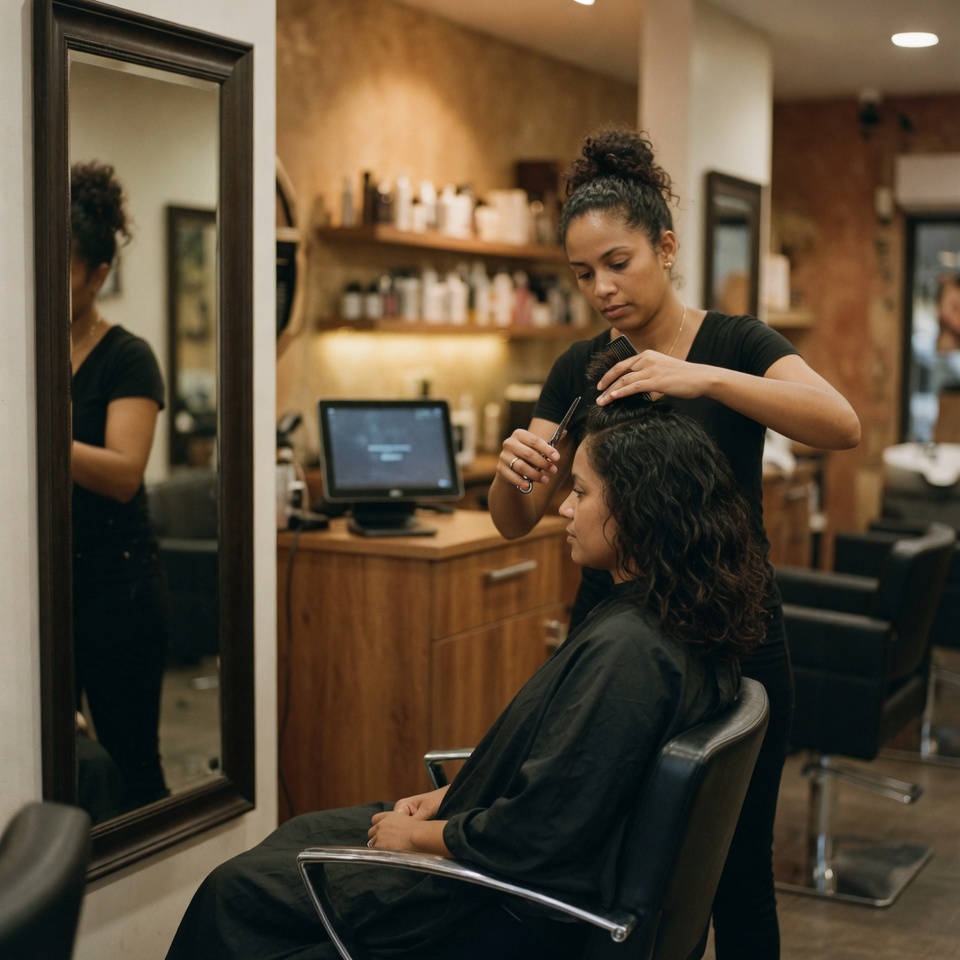 Salon de coiffure équipé d'une caisse tactile à La Réunion