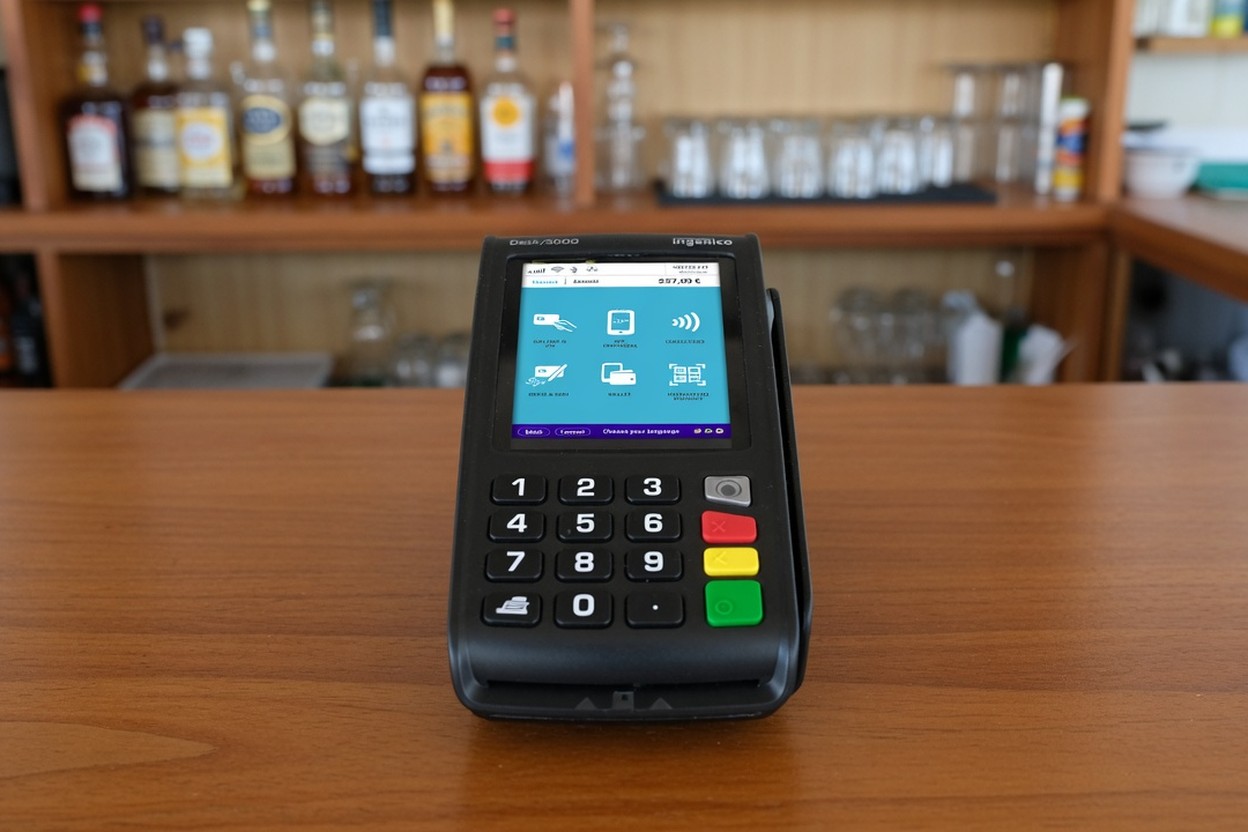 TPE fixe Ingenico Desk 5000 posé au comptoir